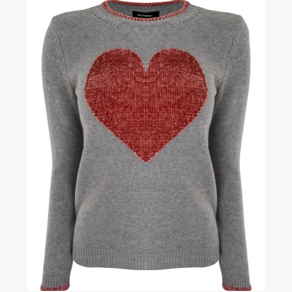 525 America Chenille Heart Sweater Xs 